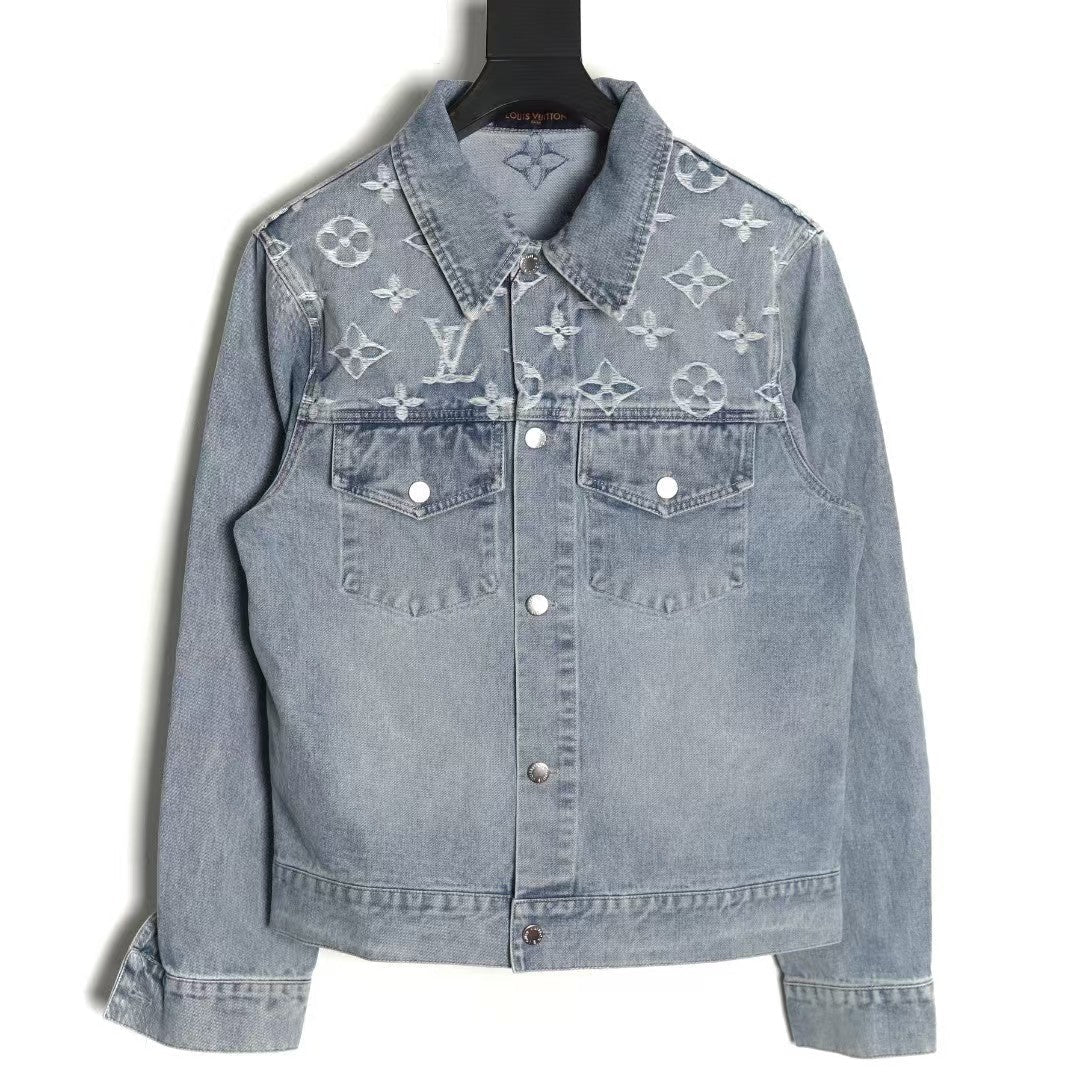 Embossed denim jacket