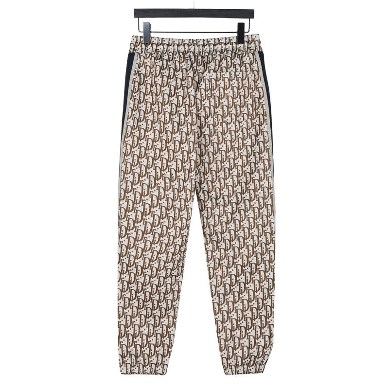 All-over jacquard side webbing trousers set