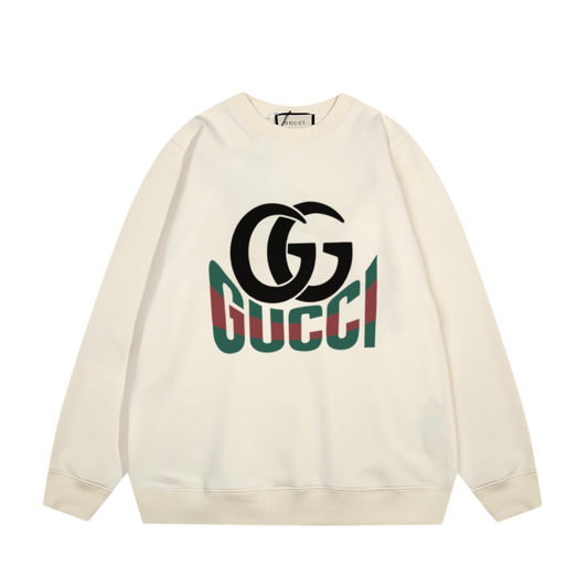 Printed crew neck terry sweatshirt