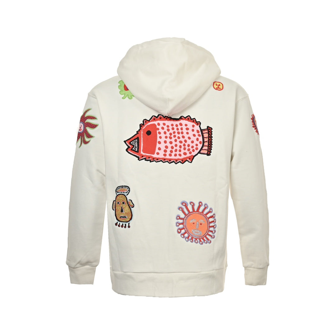 Yayoi Kusama sunfish heavily embroidered hooded jacket