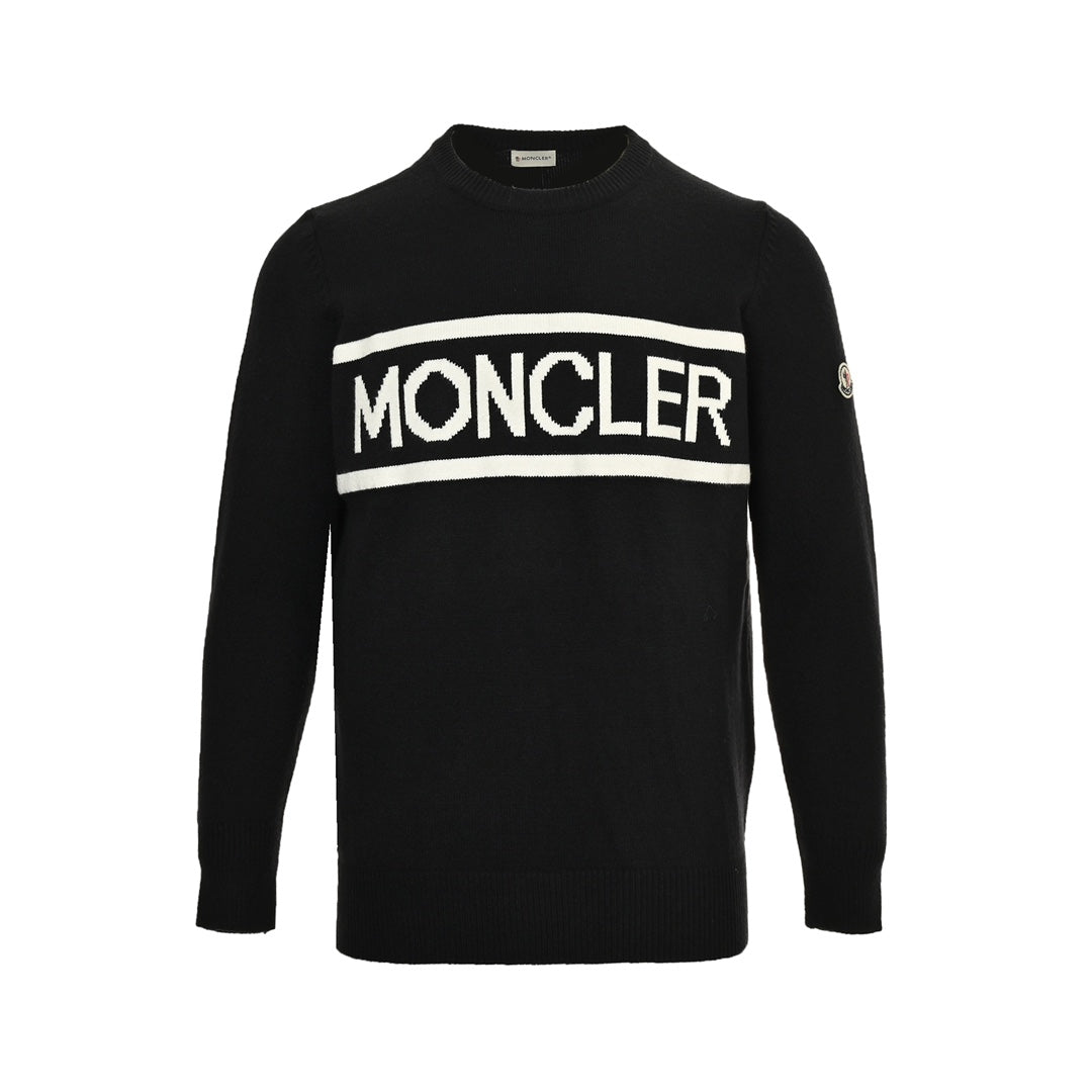 Jacquard lettering knitted sweater