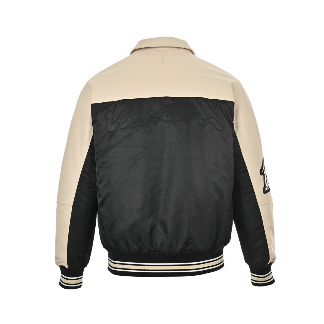 Contrast color stitching baseball jacket