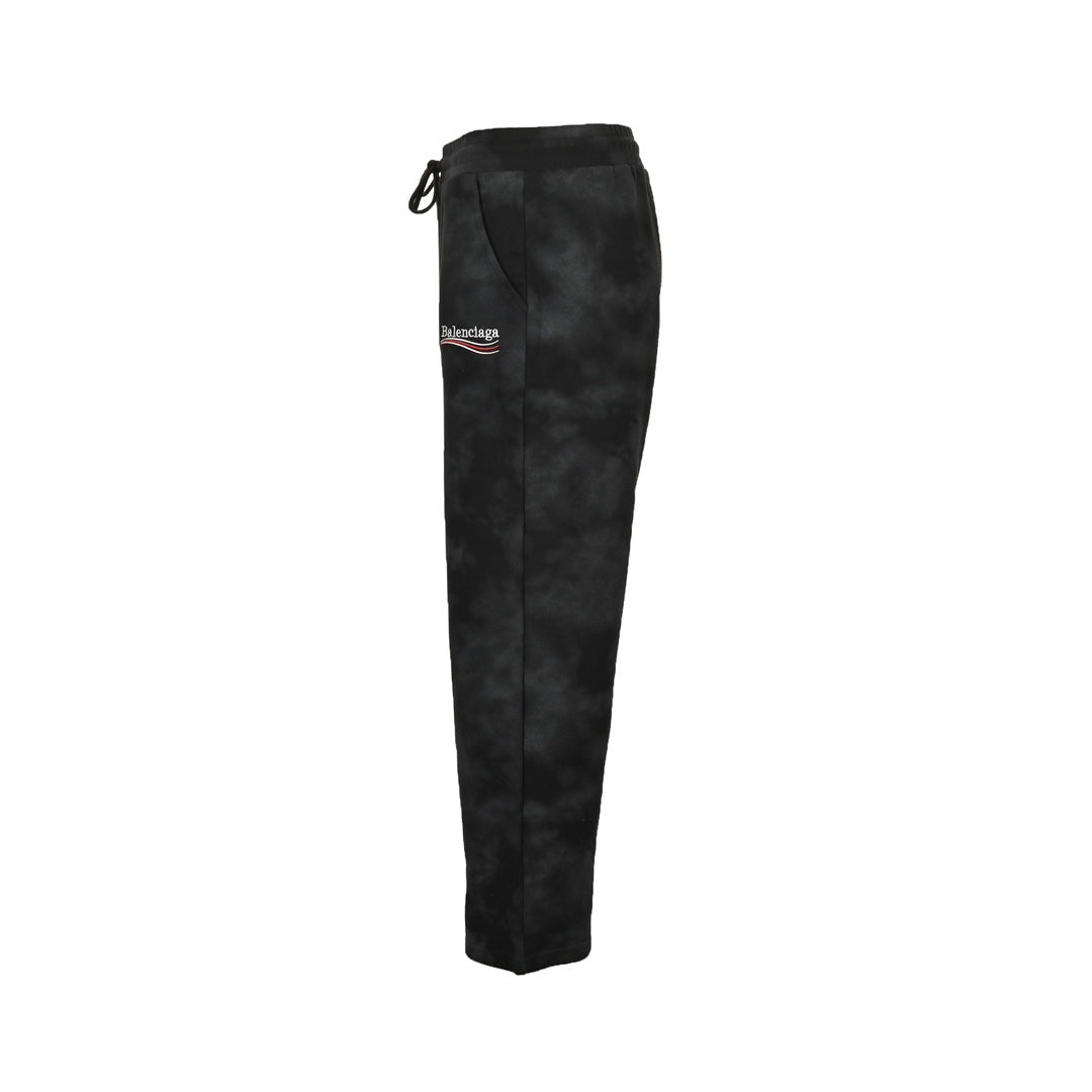 Embroidered cola mud-dyed washed trousers