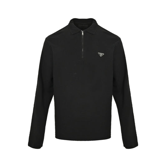 Triangle logo long sleeve polo shirt