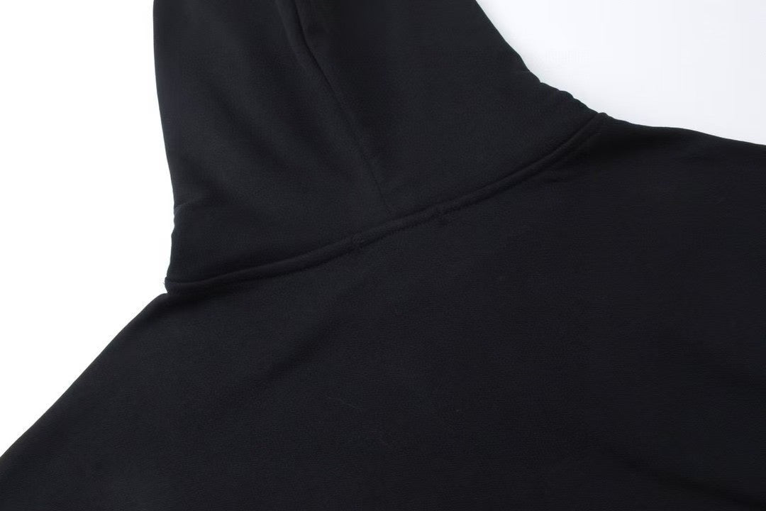 Black and white hooded sweatshirt