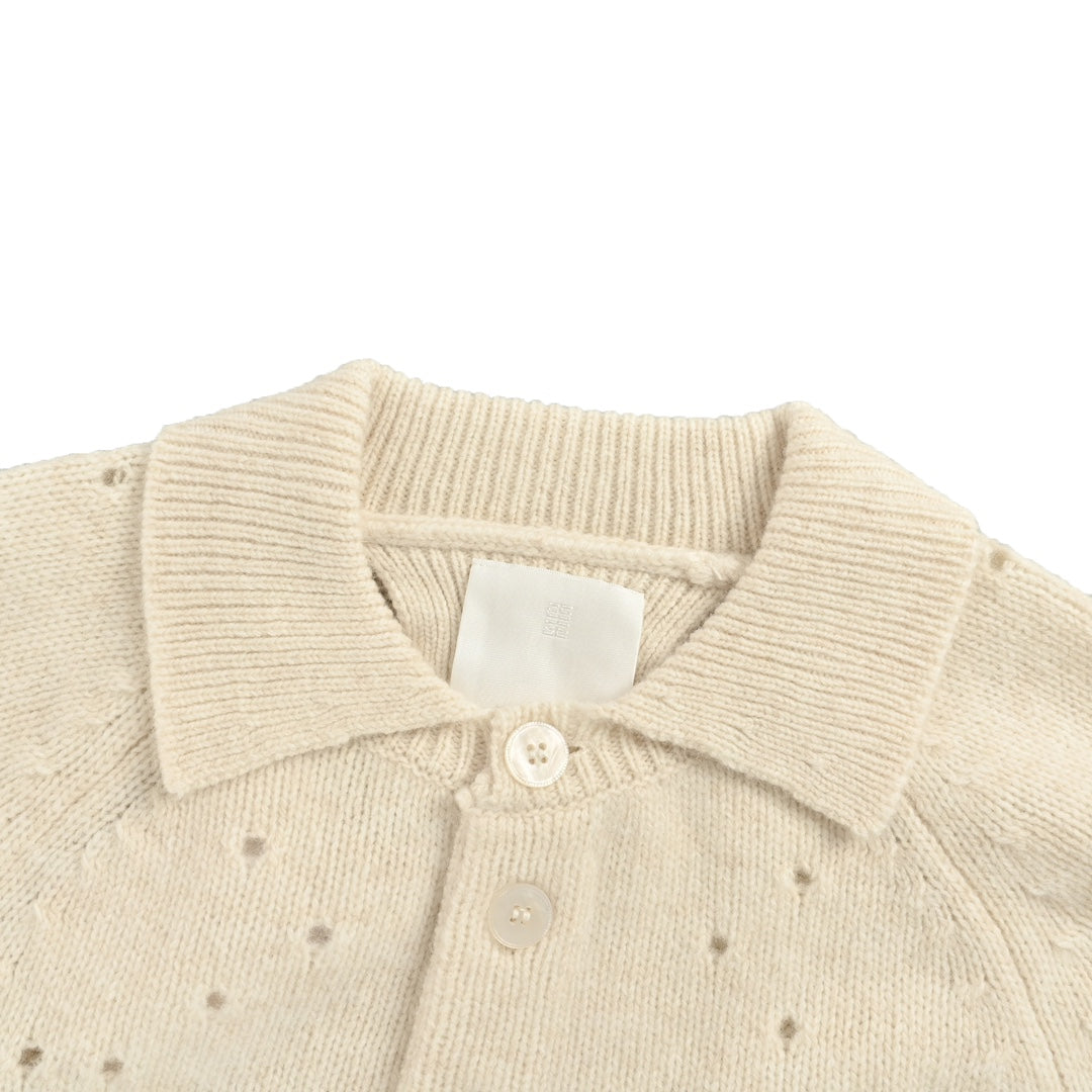 wool cutout lapel sweater