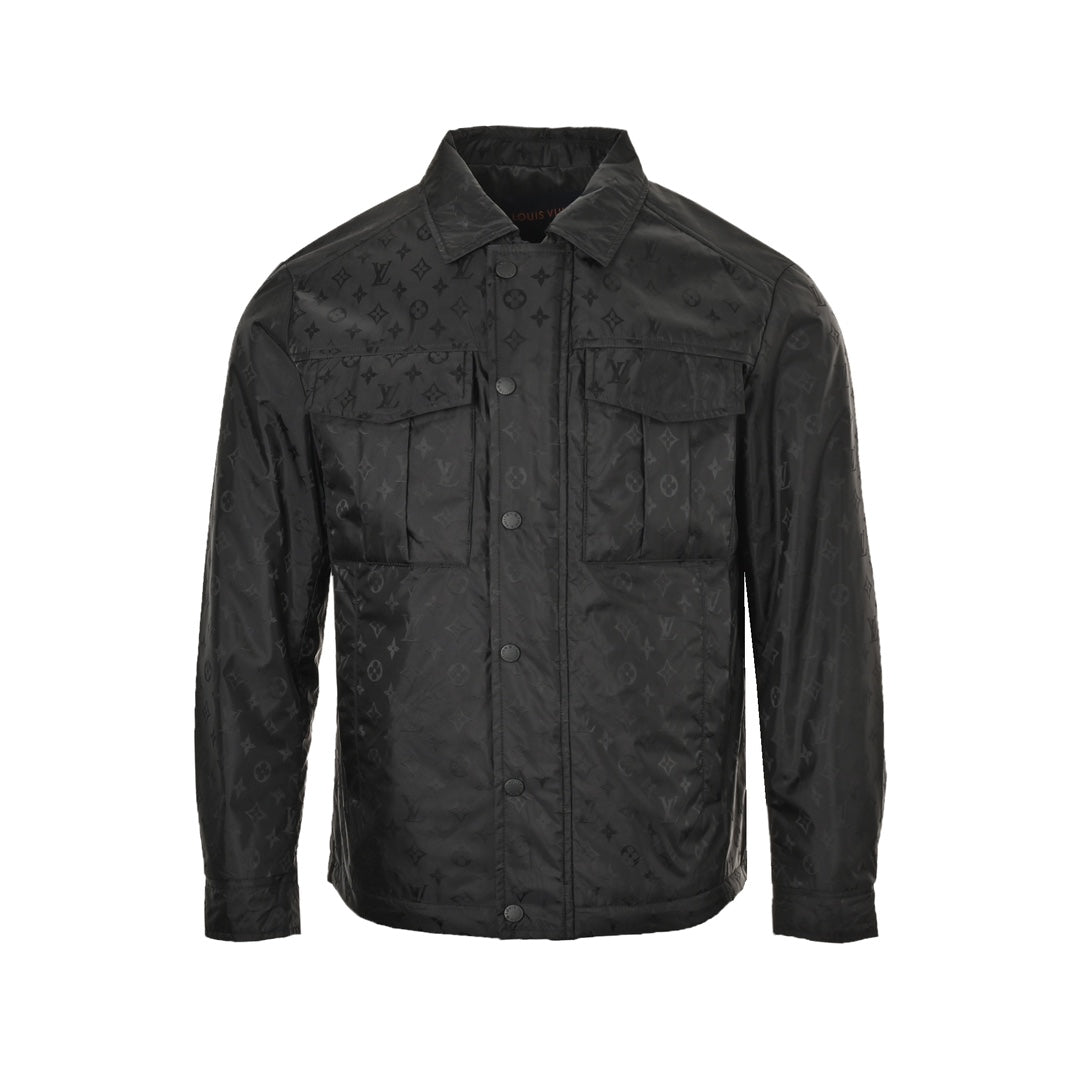 Double pocket light cotton jacket with dark pattern