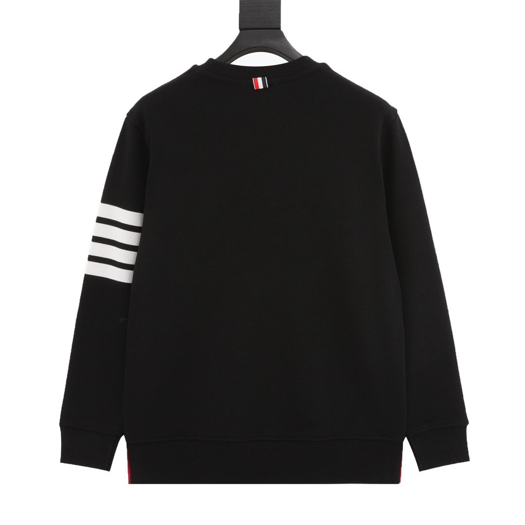 Four-bar crewneck sweater