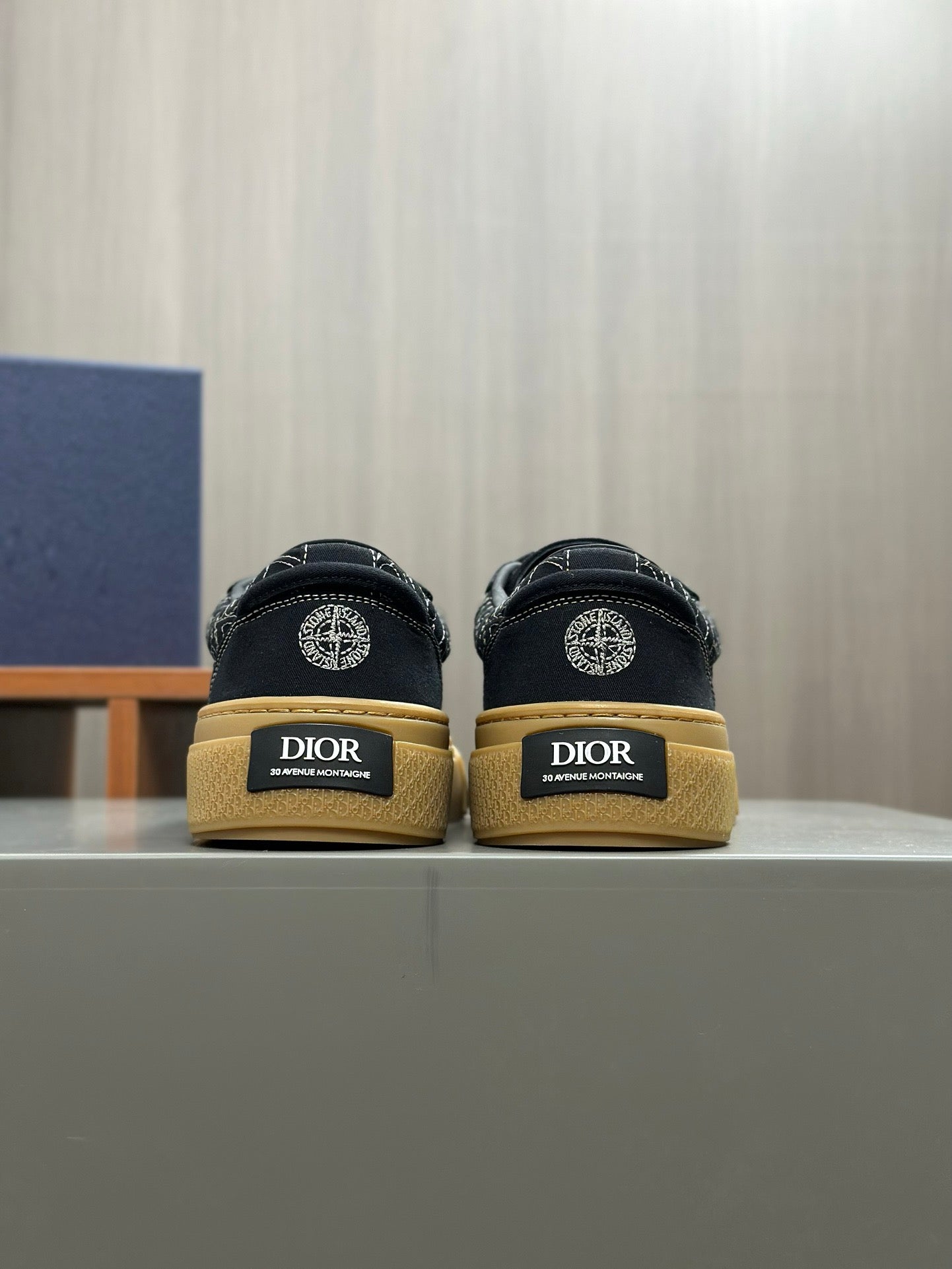 Embroidered co-branded sneakers