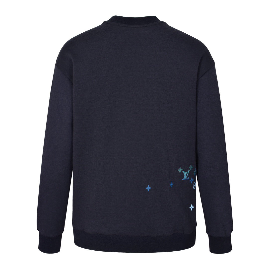 gradient embroidered crew neck sweatshirt