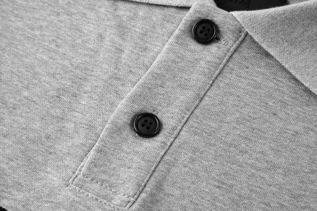 Flocked polo sweatshirt (grey)