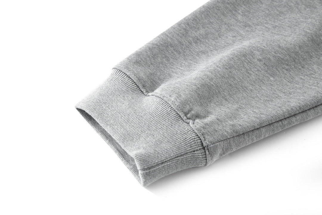 Flocked polo sweatshirt (grey)