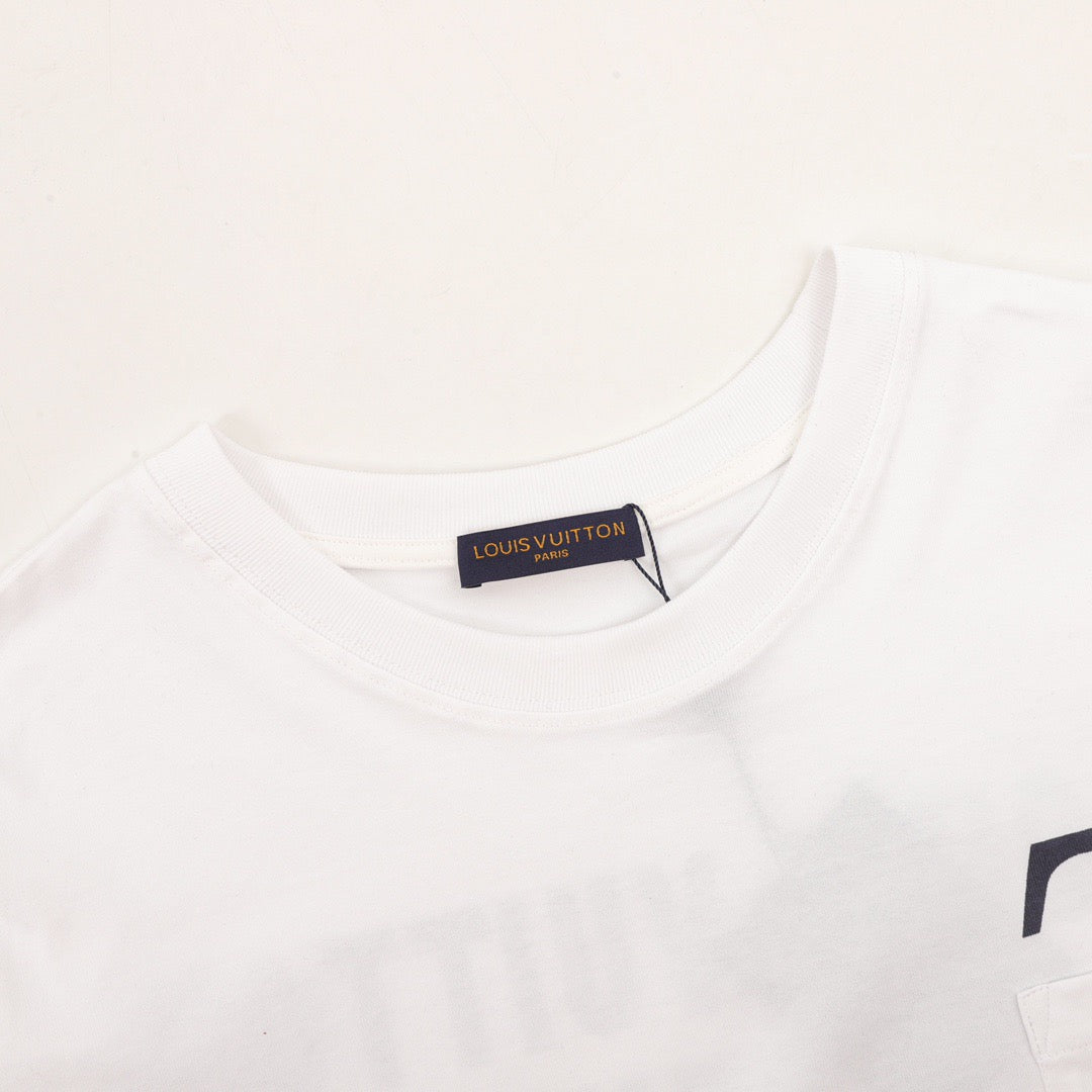 White Logo Short Sleeve Knit T-Shirt