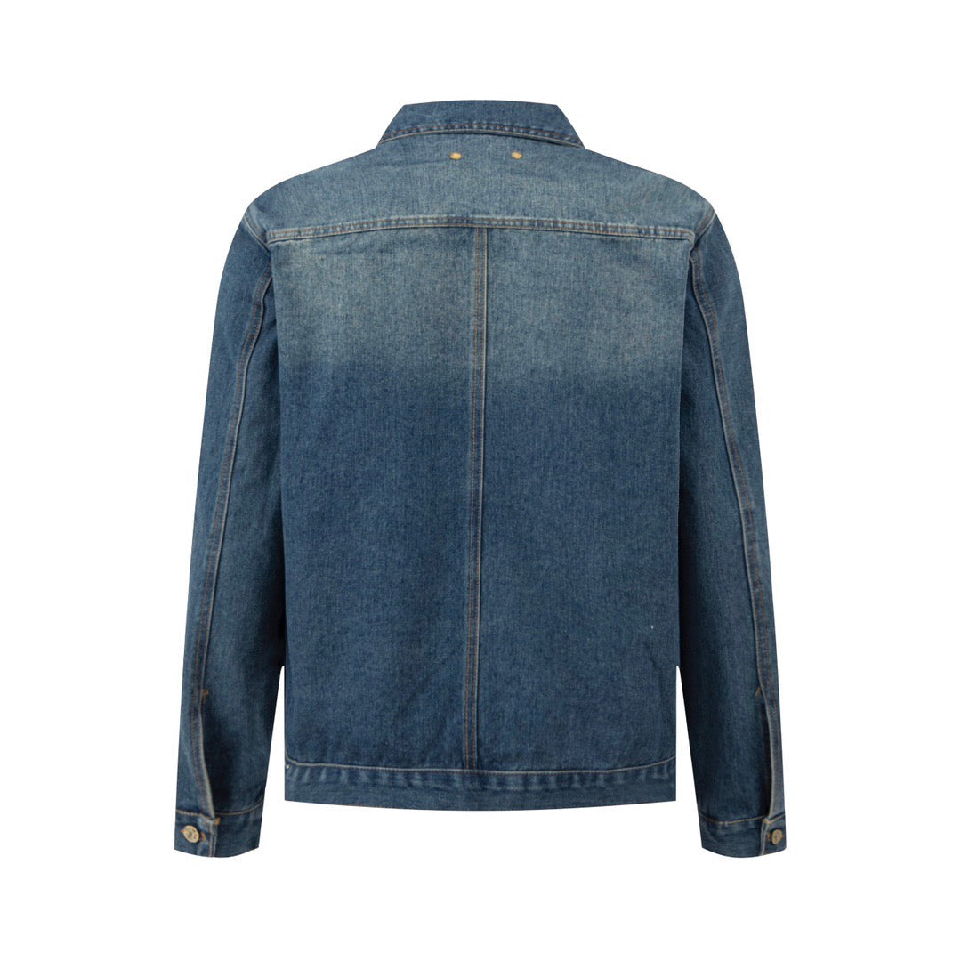 Embossed denim jacket