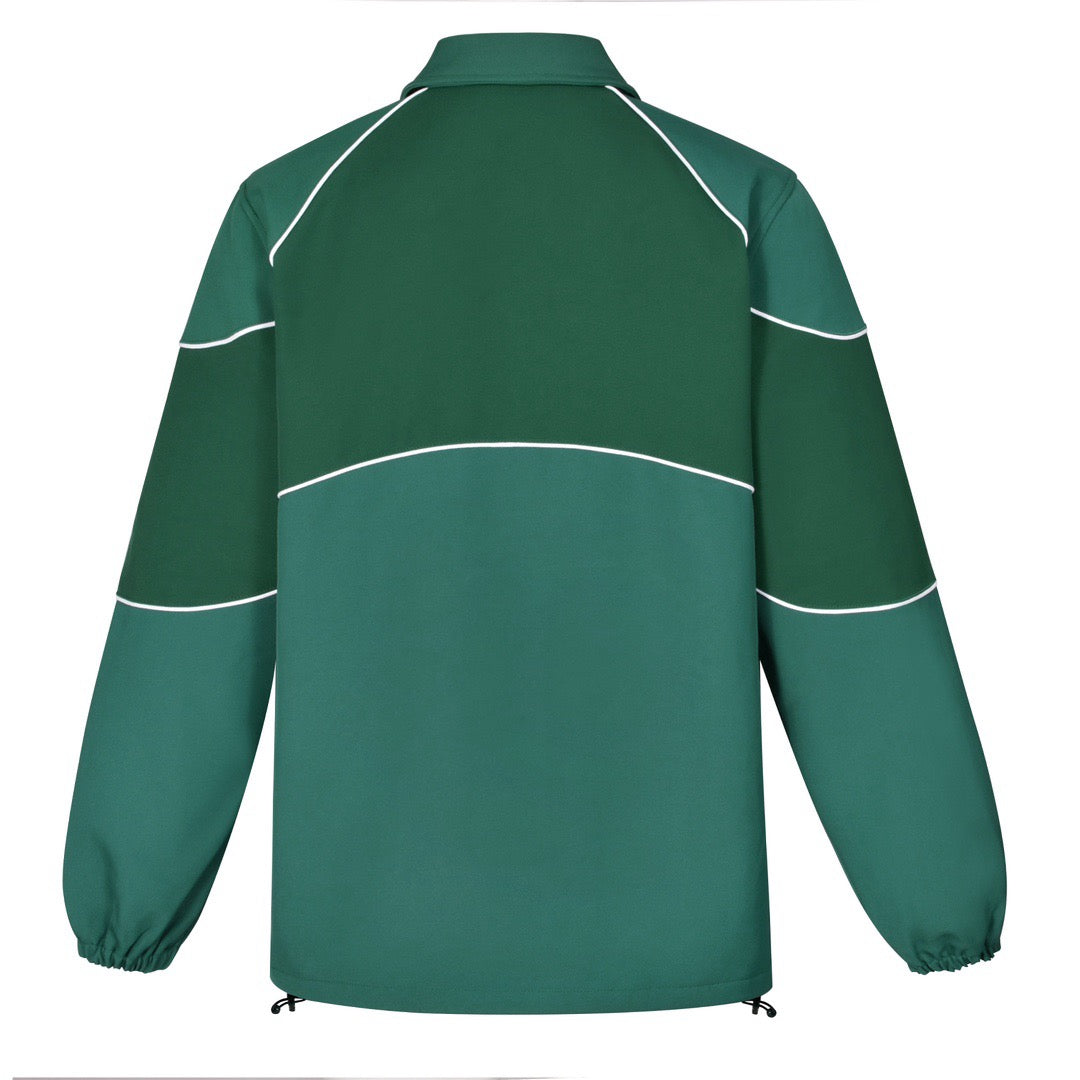 Color block green vintage baseball jacket