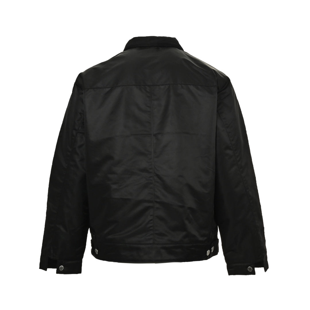 Corduroy collar recycled nylon padded jacket