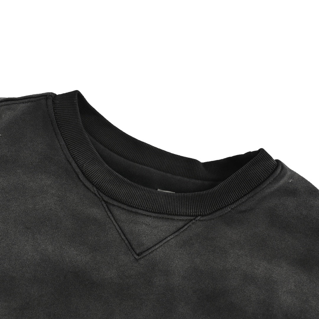 Washed gradient round neck sweatshirt with triangle logo