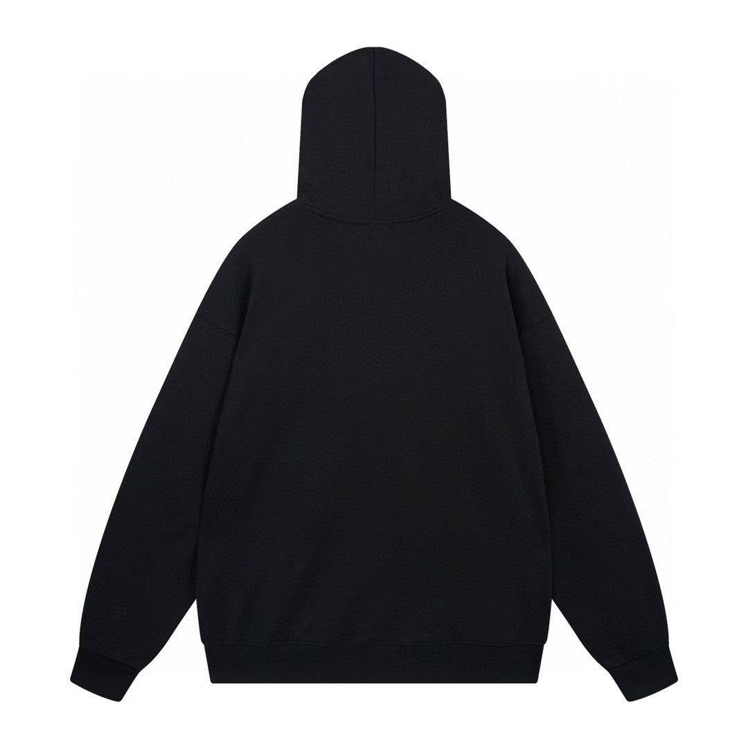 Black and white hooded sweatshirt