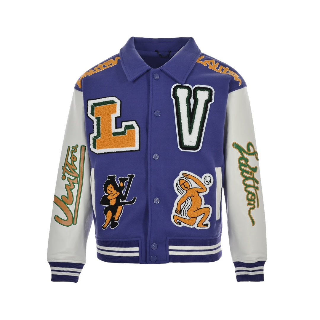 Towel embroidered letter frog baseball jacket